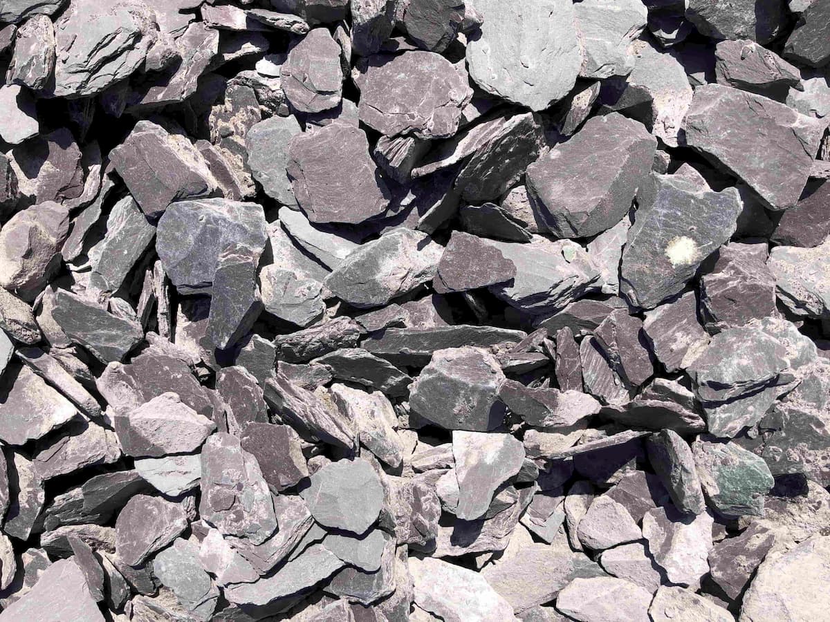 A pile of grey slate
